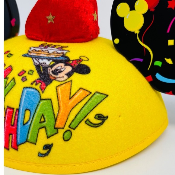 Disney Parks Mickey Mouse Its My Birthday Ear Hat Yellow Enamel Trading Pin - Picture 7 of 10